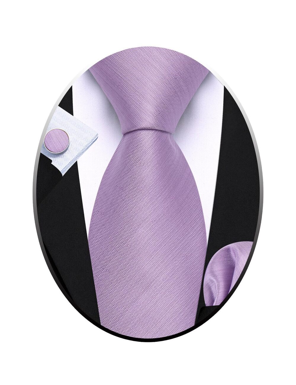 9302 Lavender Tie Sets Plain Silk Ties Extra Long Stain Necktie Wedding
